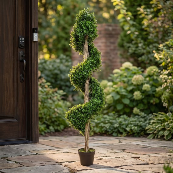 Artificial Topiary New Buxus Spiral 150cm UV Resistant