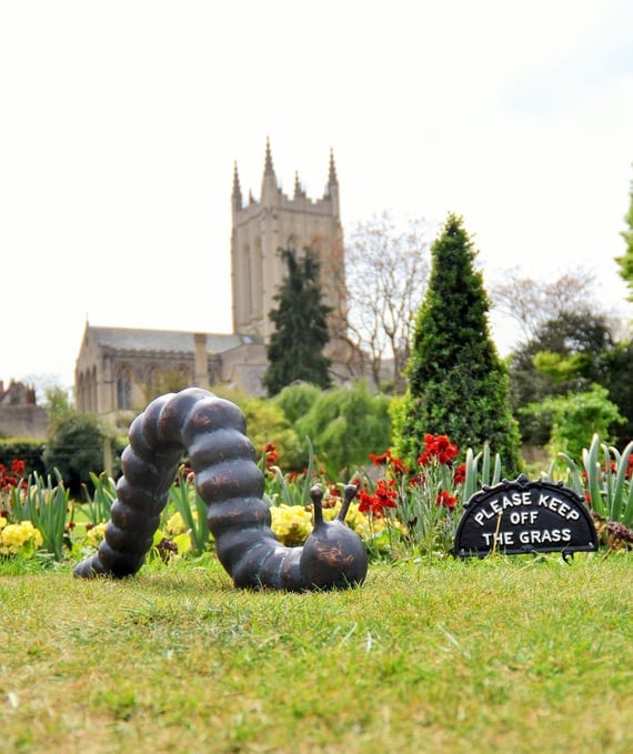 Large Caterpillar Metal Garden Ornament