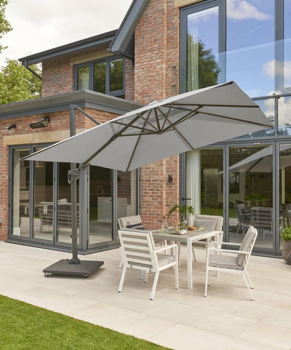 Garden Must Haves Royce Ambassador 3m Cantilever Parasol Soft Grey