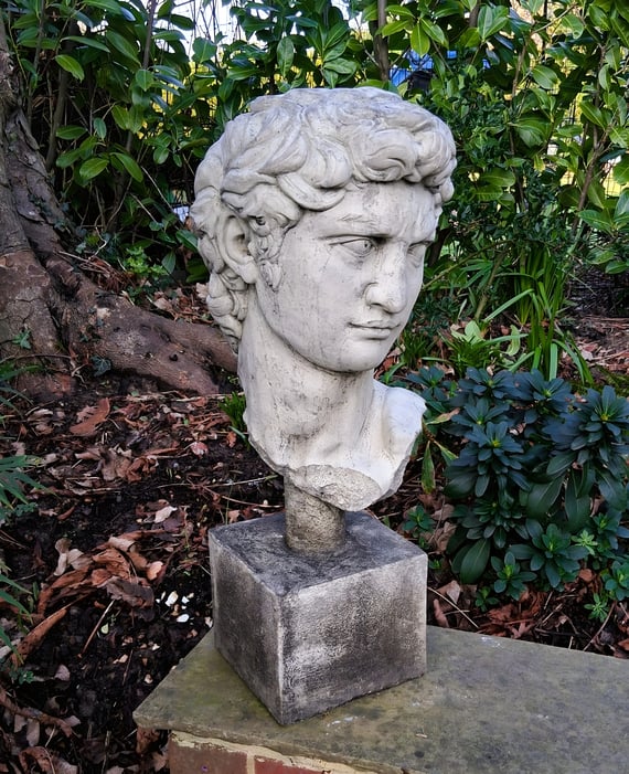 Bust of David Garden Ornament Cotswold Stone