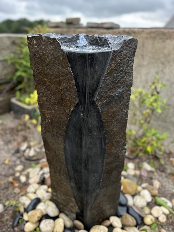 Basalt Statement Column Garden Water Feature