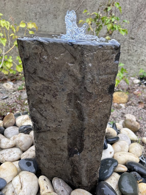 Drilled Basalt Column Water Feature 60cm