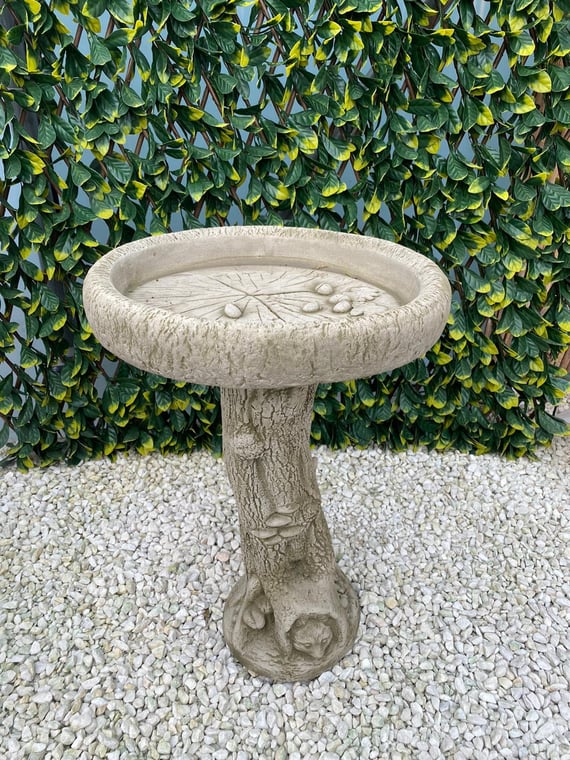 Fox Birdbath in Stone