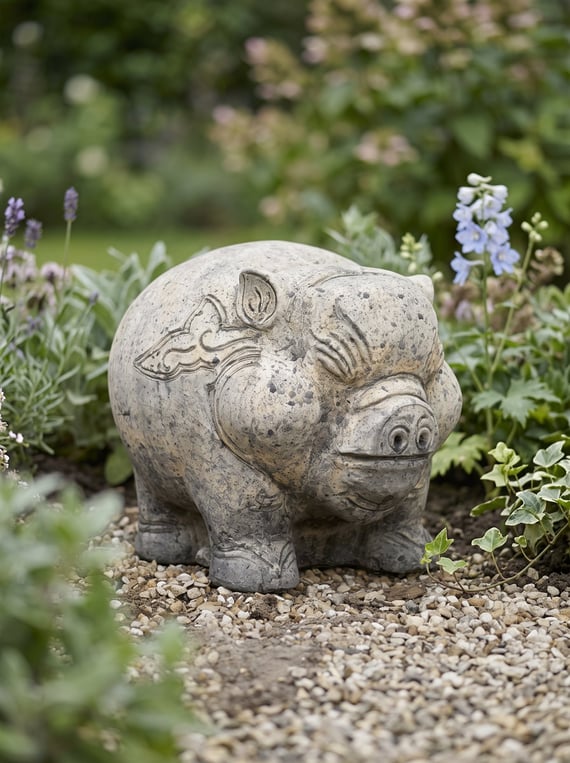 Thai Pig Stone Statue