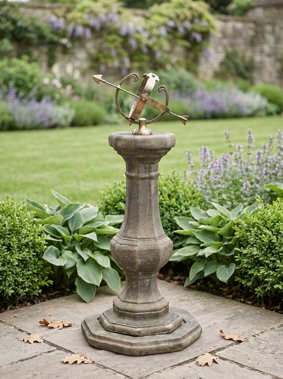 Medium Armillary on Stone Garden Pedestal