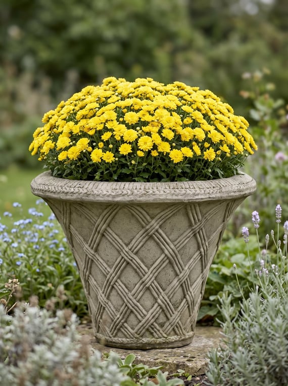 Thatched Stone Garden Urn 