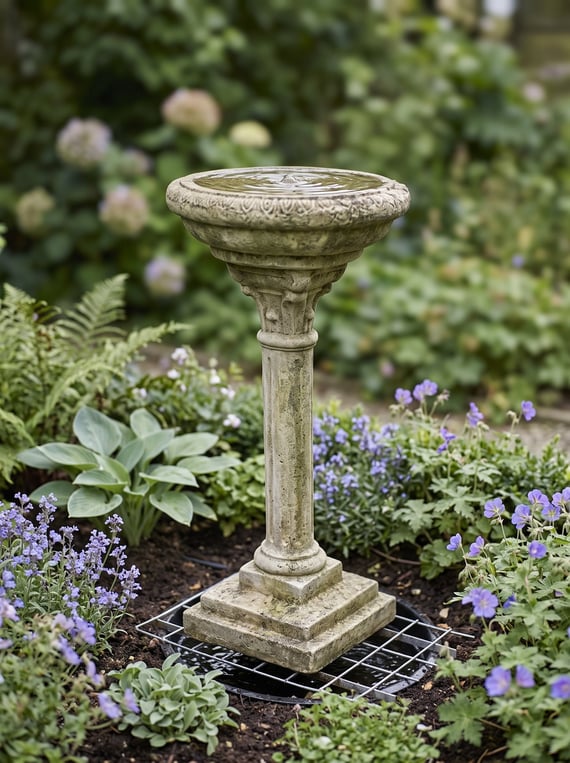 Slim Stone Birdbath