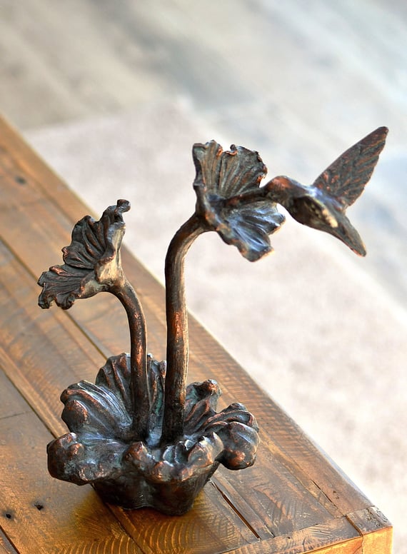 Humming Bird Tabletop Metal Garden Ornament