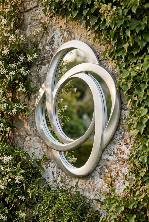 Opus Silver Finish Elliptical Design Wall Mirror