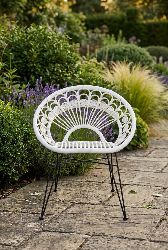 Manado White Natural Rattan Chair