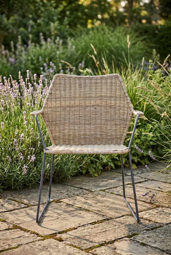Manado Angled Design Natural Rattan Chair