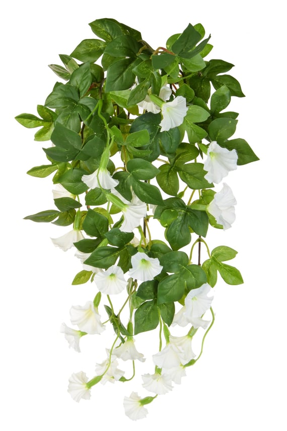 Artificial Flowering Petunia Bush White 55cm