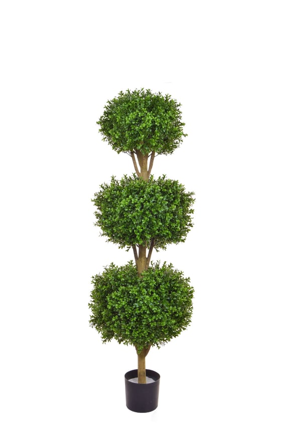 Artificial Topiary New Buxus Triple Ball 120cm UV Resistant
