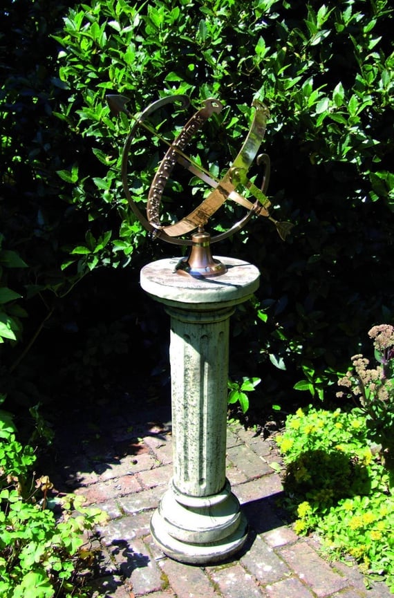 Large Armillary on Brighton Stone Garden Pedestal