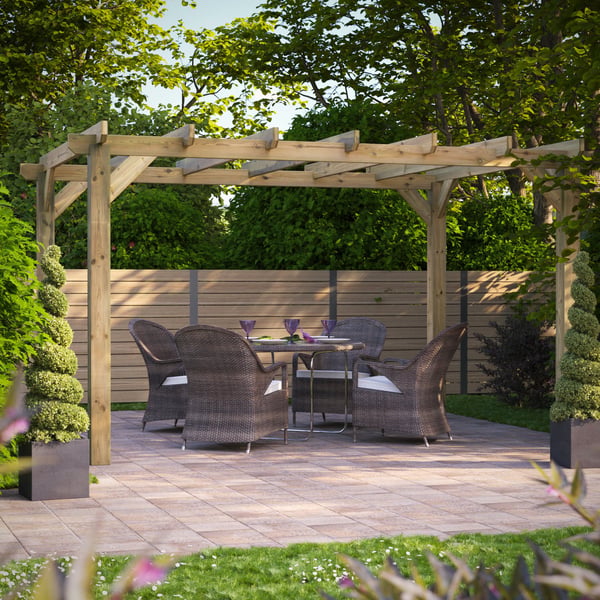 Power 14x10 wooden pergola
