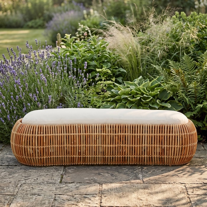 Manado Natural Rattan Bench | Garden Ornaments