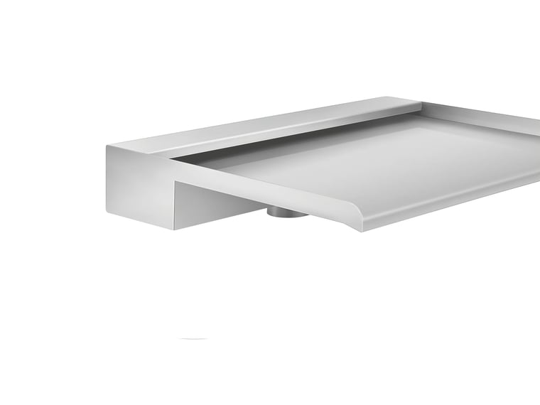 60cm stainless steel waterfall blade with 15cm projection lip for a pondless cascade