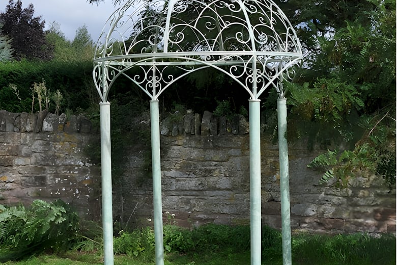 Arcadia metal garden gazebo needing concrete footings for metal gazebo installation