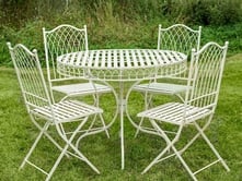 Hampton Cream Metal Garden Dining Set