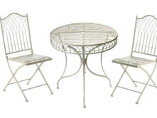 Hampton Cream Metal Garden Bistro Set