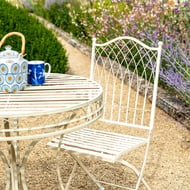 Hampton Cream Metal Garden Bistro Set