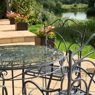 Heritage Dark Grey Metal Garden Dining Set