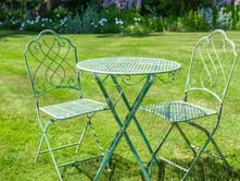 Abbotsbury Antiqued Green Metal Garden Bistro Set