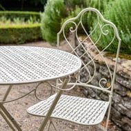 Abbotsbury Cream Metal Garden Bistro Set Chair