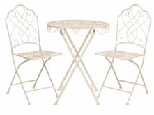 Abbotsbury Antiqued Cream Metal Garden Bistro Set