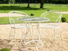 Blaydon Metal Bistro Set with Glass Table Top