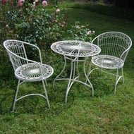 Blaydon Cream Metal Dining Set