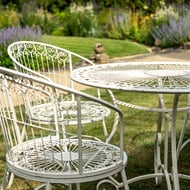 Blaydon Cream Dining Set Glass Table Top