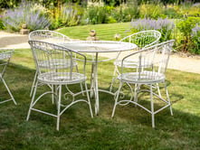 Blaydon Metal Dining Set with Glass Table Top