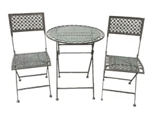 Bosbury Antiqued Blue Metal 3 Piece Bistro Set