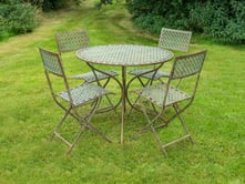 Bosbury Antiqued Blue Metal 5 Piece Bistro Set