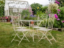 Heritage 5 Piece Metal Garden Bistro Set Cream