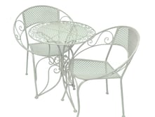 Wiswell Antiqued White Metal Bistro Set