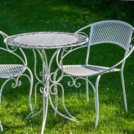 Wiswell White Metal Bistro Set