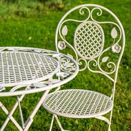 Yoxford Cream Metal Garden Bistro Set