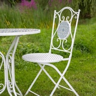 Rhone White Bistro Set with Mosaic Patern