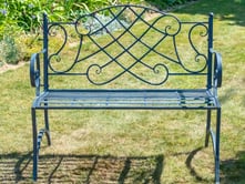 Heritage Grey Metal Garden Bench