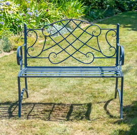 Heritage Grey Metal Garden Bench