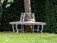 Hawkeshead Cream Metal Tree Bench