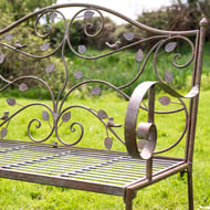 Alsace Antiqued Green Metal Garden Bench