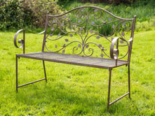 Alsace Green Metal Garden Bench