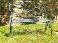 Victoria Grey Metal Garden Bench