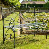 Victoria Metal Garden Bench in Grey