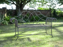 Mayfair Grey Metal Garden Bench