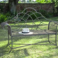 Mayfair Grey Metal Garden Seat