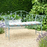 Yalding Antiqued Blue Metal Garden Seat